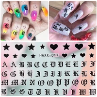 1pc 3d letter nail art sticker nail decal gold letters black words character nail adhesive sticker decals nails decoration diy
