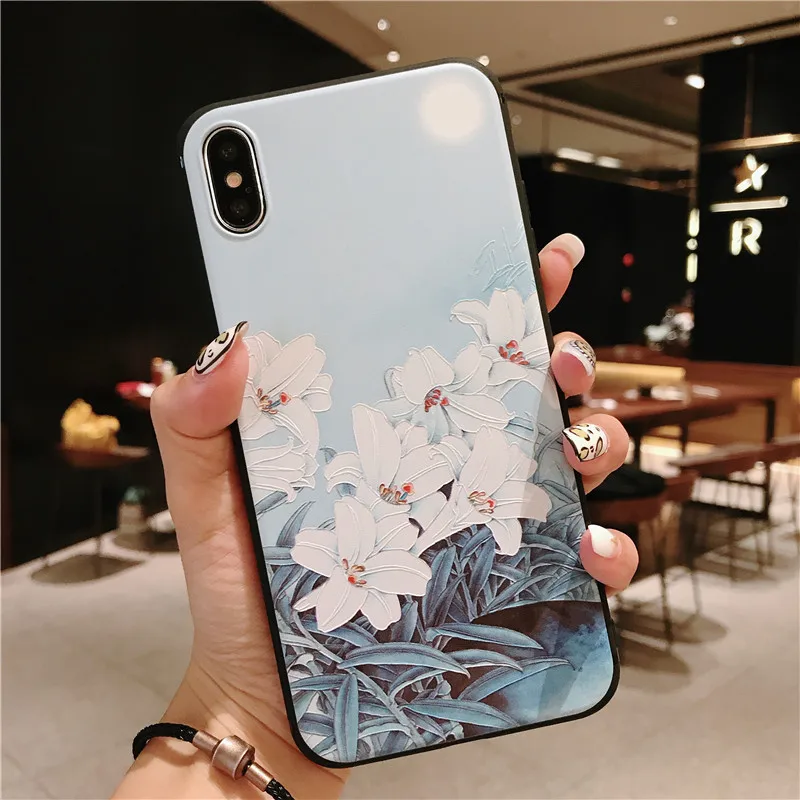 Милый 3D чехол для телефона с цветами для iphone X 8 7 6 6S Plus 11 Pro Max чехол s Чехол для iphone 5 5S SE 6 s XR XS Max 7plus чехол Coque