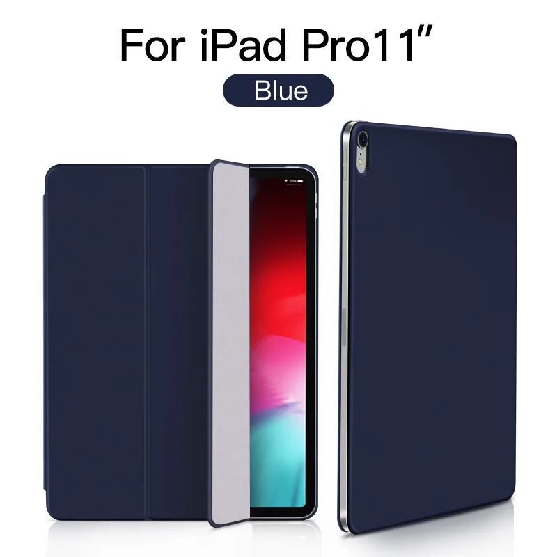 PZOZ для ipad Pro 12,9 чехол с магнитной защитой чехол Funda поддержка для ipad Pro 11 из искусственной кожи защитный смарт-флип - Цвет: 11 inch Blue