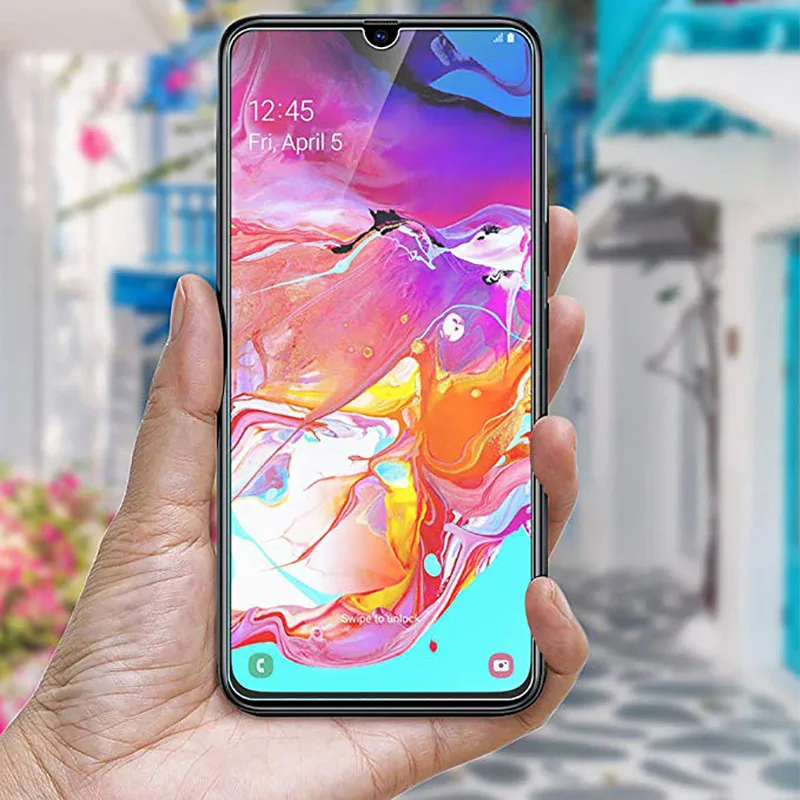 Чехол для samsung a70 a80 a90 полное покрытие закаленное стекло защита экрана телефона