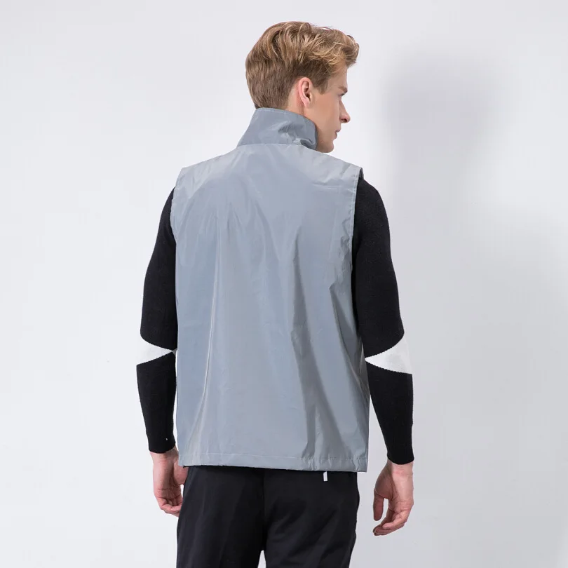 Top quality men women vests reflective spring autumn night sleeveless jackets hip hop streetwear reflect light waistcoat | Мужская