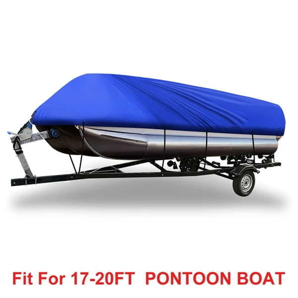 17-20ft Blue X Autohaux синий серый 21-24ft 17-20ft 600/740X400 cm 210D Водонепроницаемый чехол для лодки для корабля квадратной формы - Цвет: 17-20ft Blue
