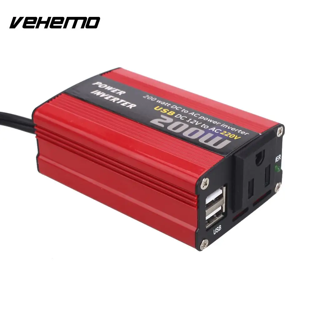 Vehemo 50/60 Гц 12 В постоянного тока до 220 AC конвертер Зарядное устройство