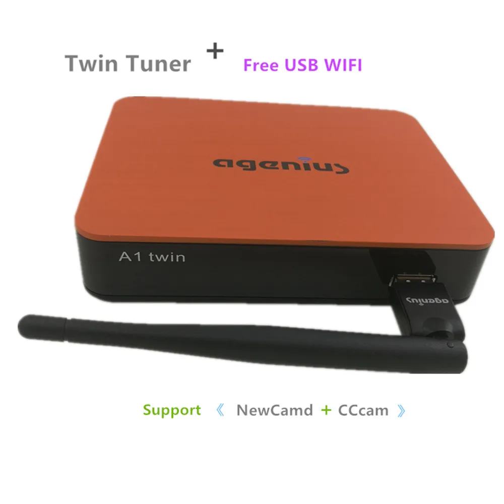 Agcnius новая модель DVB S2 с двойным тюнером Wifi Usb H.265 Newcamd Cccam Поддержка|Спутниковое ТВ|