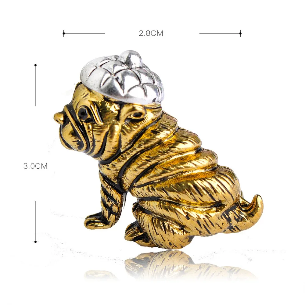 Винтажная брошка для собак Shar Pei женская одежда животных золотого цвета