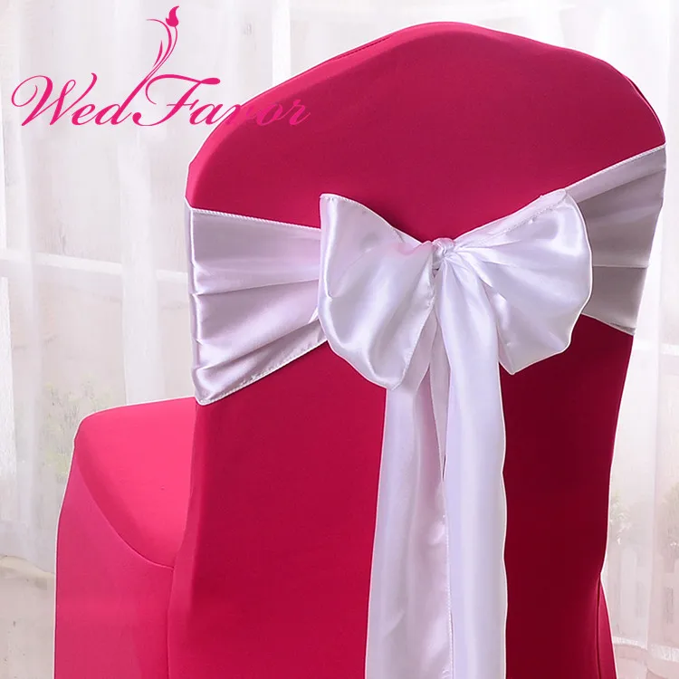 White WedFavor, 100 шт, изумрудно-зеленый бант на свадебный стул, галстук-бабочка, атласные пояса для стула, вечерние, банкетные, праздничные, гостиничные украшения - Цвет: White