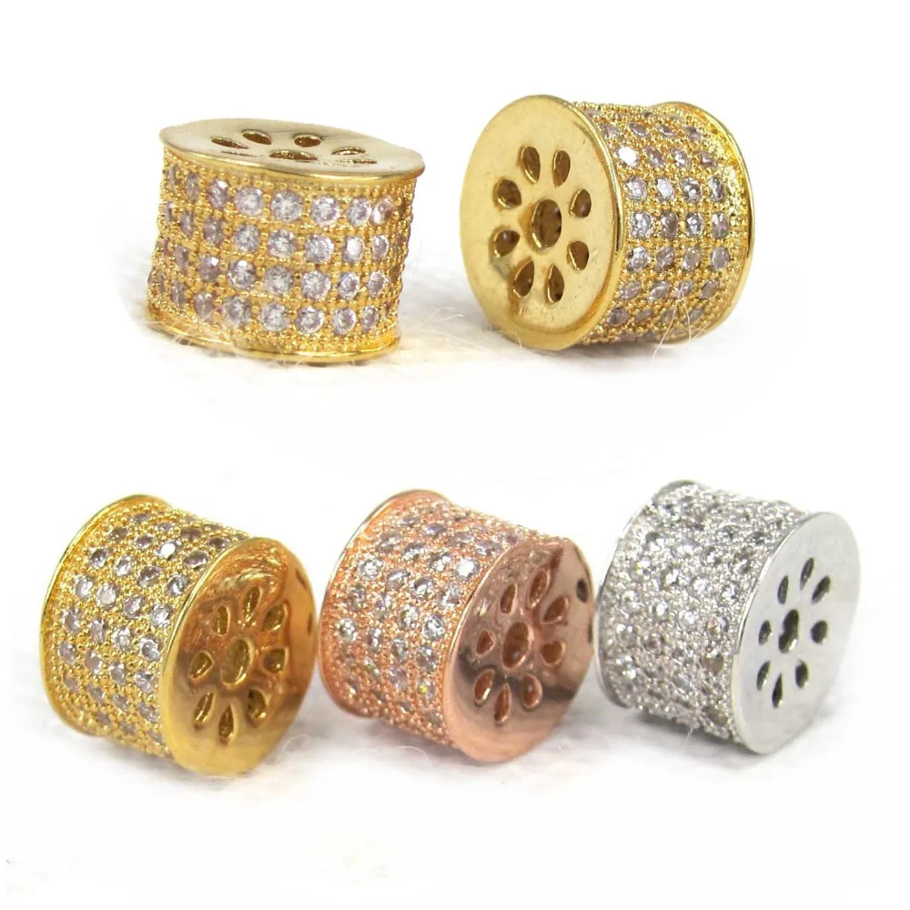 Новые Позолоченные мозаичные циркониевые латунные бусины 6 5*10 мм в форме трубки