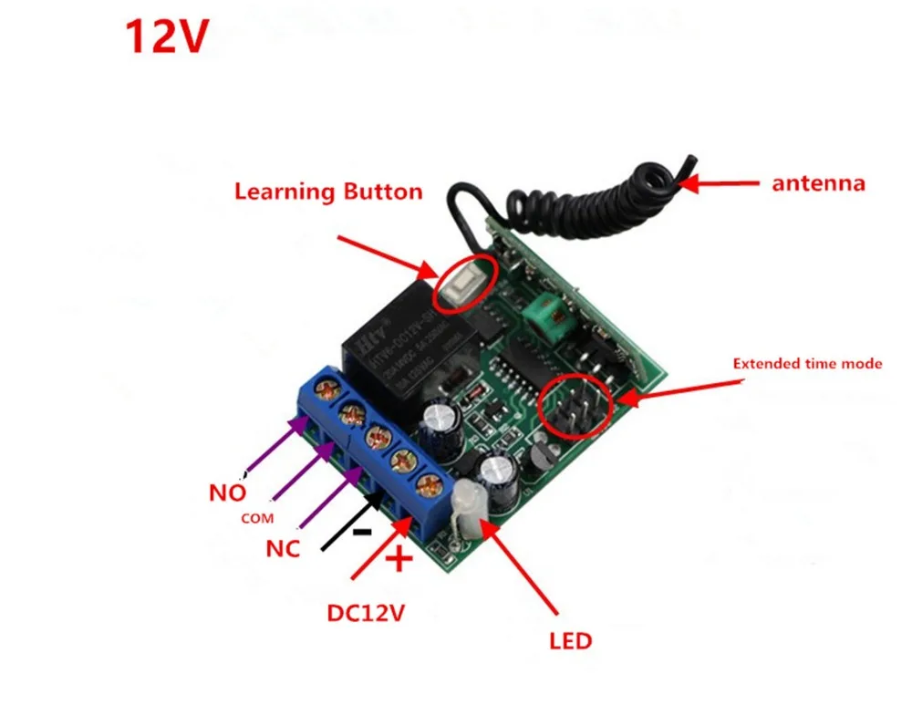 Горячее Радио Дистанционный Переключатель DC12V время задержки Регулируемый RF