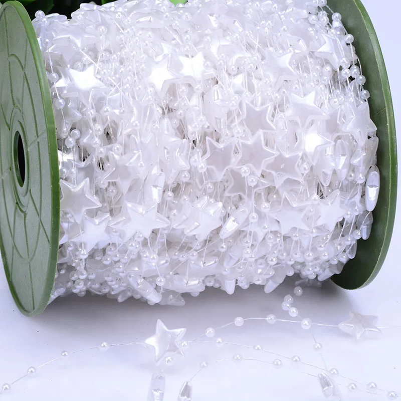 Цепочка из искусственного жемчуга со звездами 60 метров 14 мм|ornaments|ornamental