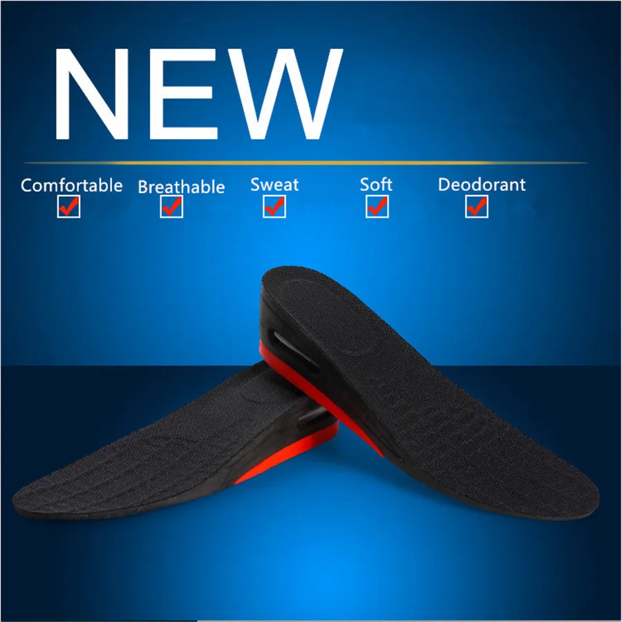 Двухслойные незаметные регулируемые увеличенные стельки для мужчин и женщин