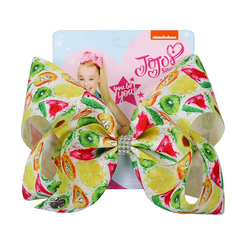 7 " аксессуары для волос Jojo банты для девочек Jojo Siwa большие фруктовые банты для волос для девочек с зажимами бант аксессуары для волос ручной работы - Цвет: 7