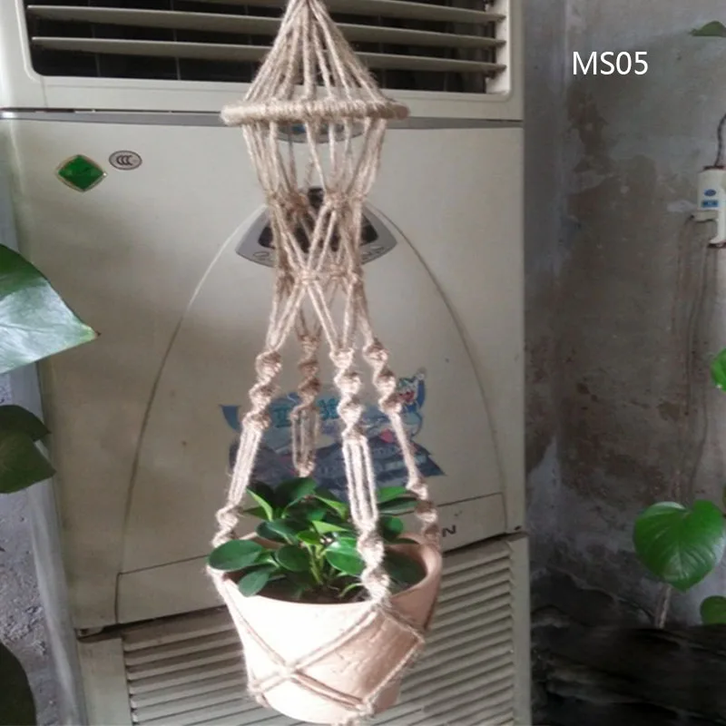 Распродажа держатель горшка висячая корзина плетеная веревка макраме для