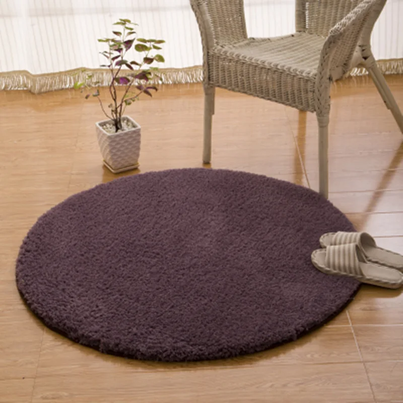 Gray Purple Круглый берберский флисовый коврик для ванной комнаты, коврик для дивана, коврик для пола, нескользящий коврик для ванной, коврик для компьютерного стула, большой размер, коврики для двери - Цвет: Gray Purple