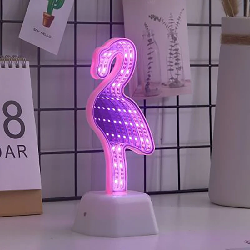 LED Двусторонняя туннельная прикроватная лампа с изображением ананаса фламинго