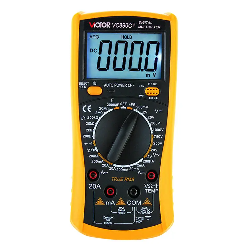 Высокое качество VICTOR VC890C + ЖК дисплей Цифровой мультиметр 20000 мкФ поддержка