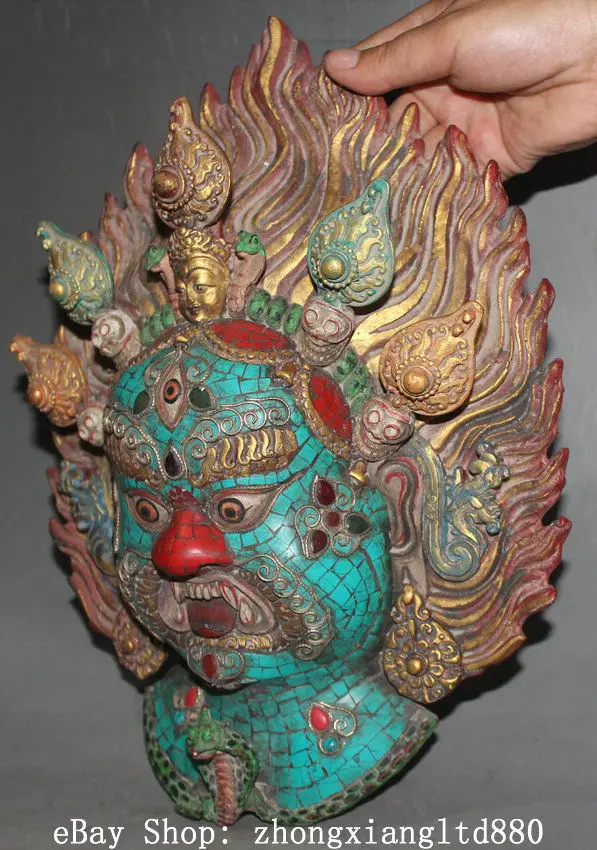 13 &quotтибетская деревянная Бирюзовая красная Коралловая Махакала гнев