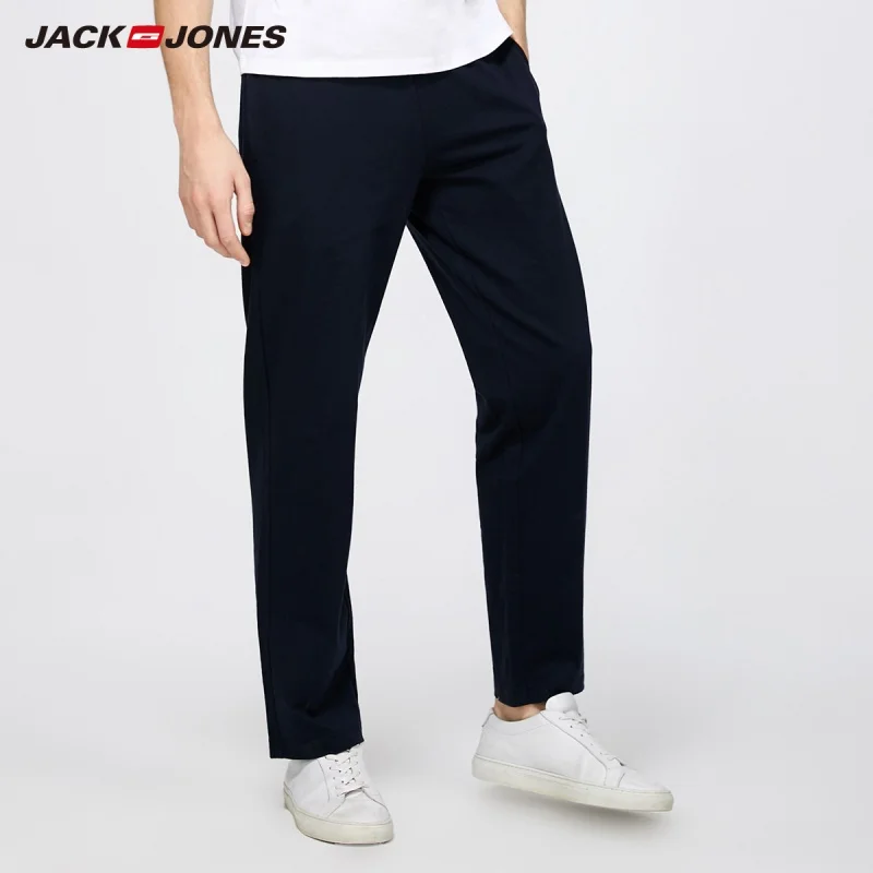 JackJones мужские Весна и лето 100% хлопок чистый цвет Эластичные Обтягивающие брюки