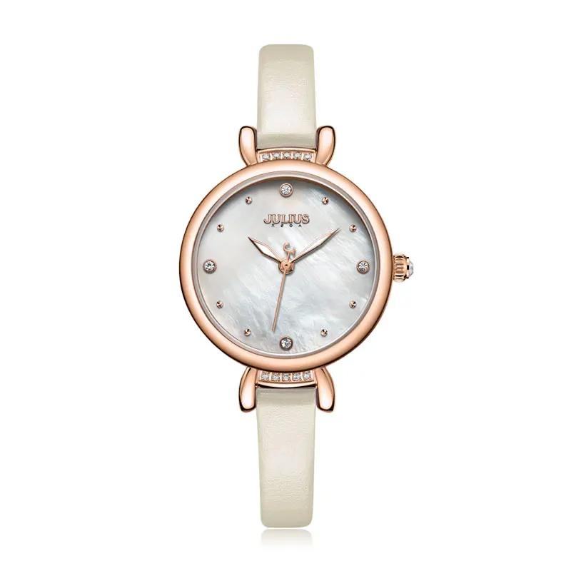 Julius watch Leather Band Watch Pearl Dial Luxury Gift Watch For Women Fashion Quartz Simplicity Ladies Daily Watch  JA-1087 enlarge