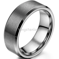 clearance item fashion 8mm brushed matte finish comfort fit tungsten carbide ring mens unisex wedding band