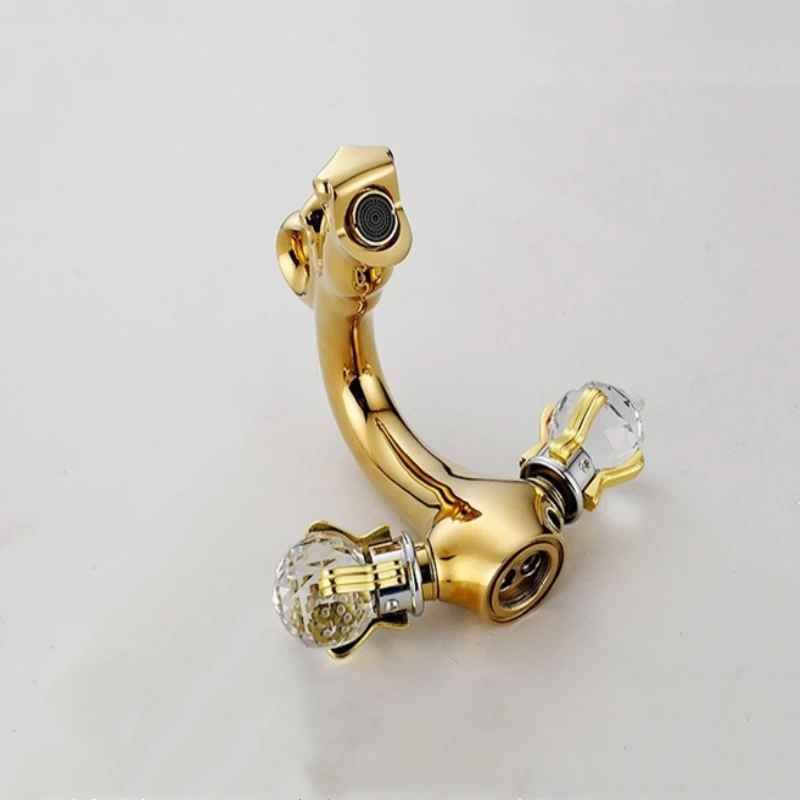 Antique Gold Plating Dragon Design Basin Faucet Luxury Decorative Crystal Bathroom Dual Handle Faucets Mixer Water Tap SE-8613 |