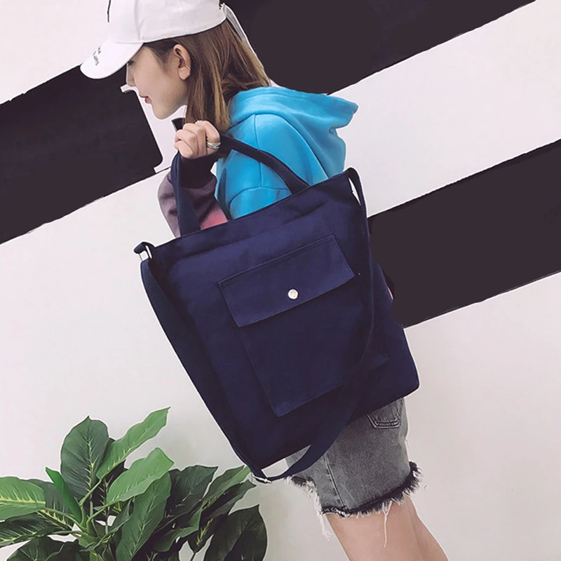

New Fashion Canvas Handbag Solid Color Shoulder Bags Fashion Yellow Package Crossbody Bags Purses Casual Handbag For Women