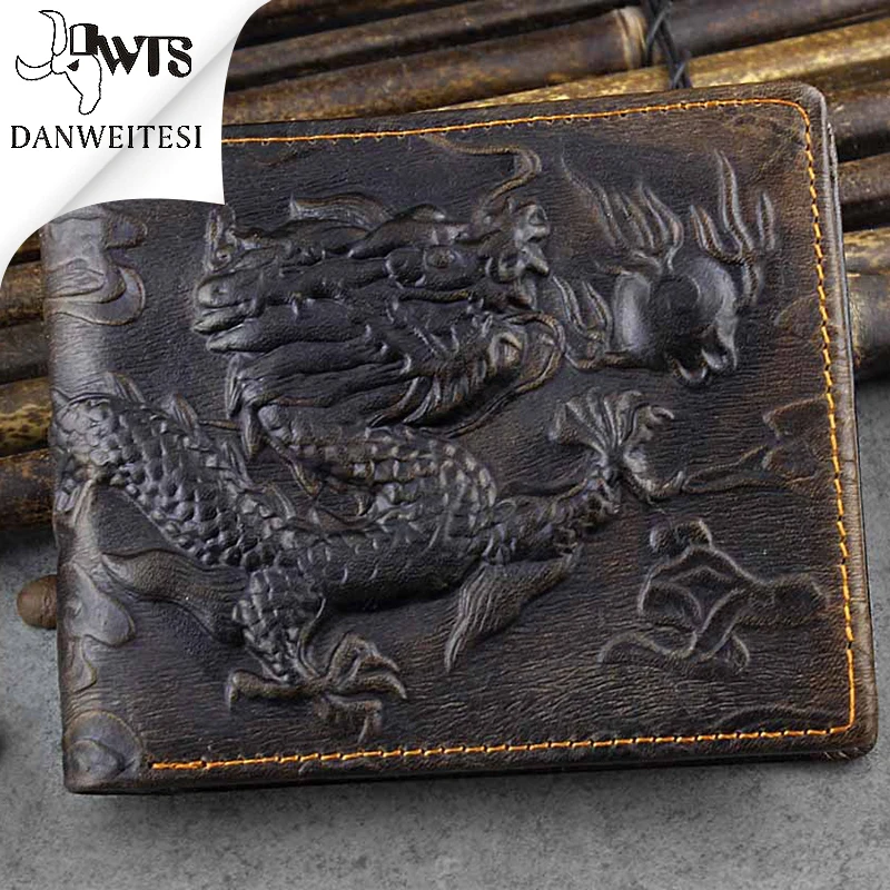 [DWTS100% Для мужчин S Пояса из натуральной кожи кошельки Короткие Двойные кошелек