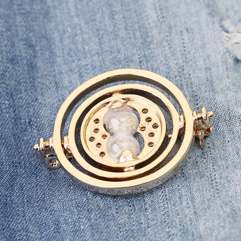 

New Time Turner Brooches Hourglass Vintage Pendant Hermione Granger Brooch Men Jewelry