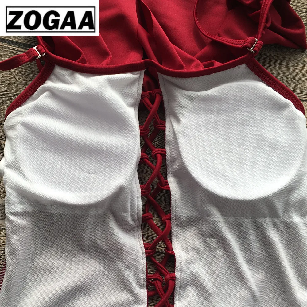 Женское бикини без рукавов ZOGGA однотонное разноцветное боди с широким вырезом