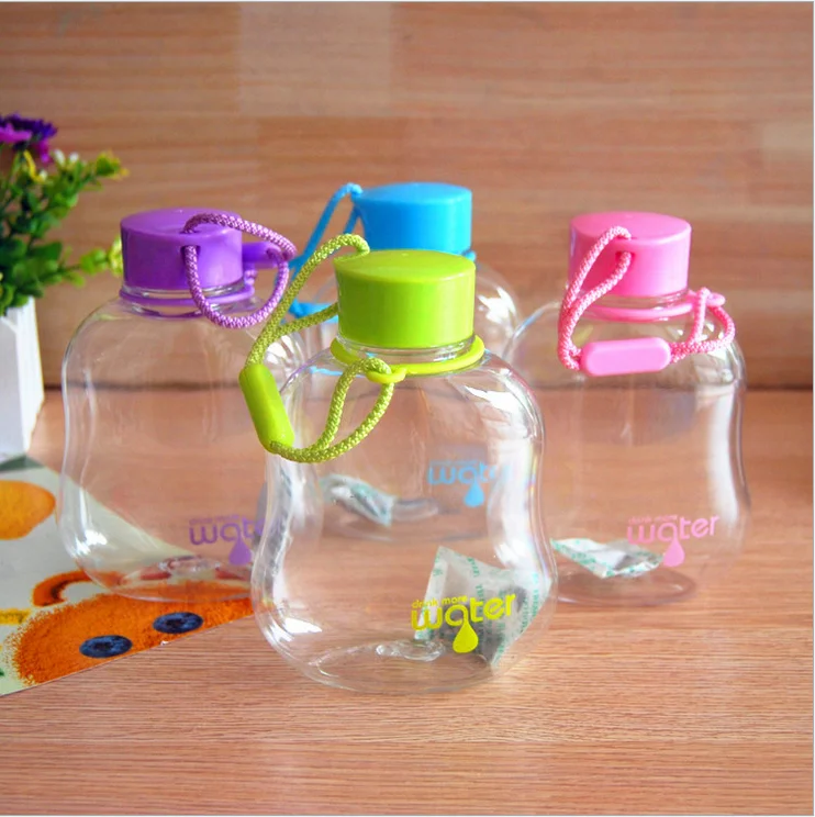 Портативная бутылка для воды 400 мл пластиковая дешевая спортивная креативная с