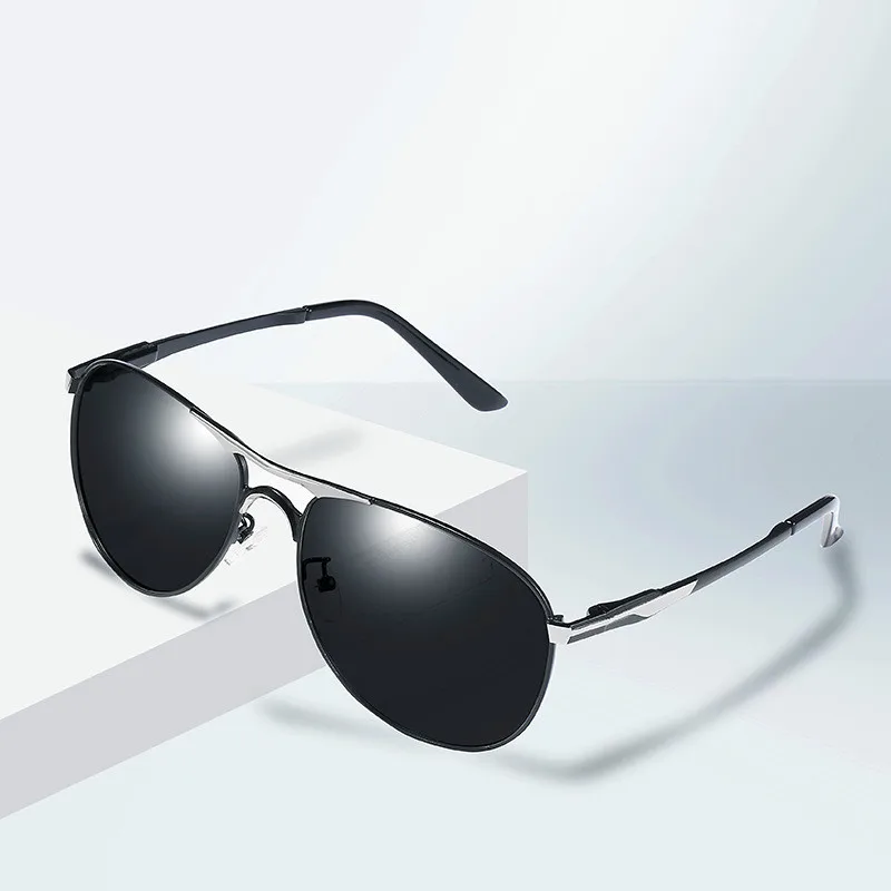 Мужские классические ретро поляризованные солнцезащитные очки с металлической