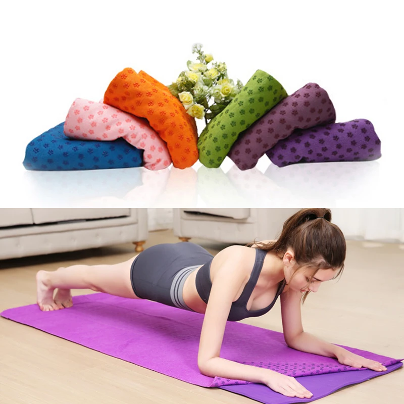 Нескользящий хлопковый Коврик для йоги полотенце коврик в горошек сливы