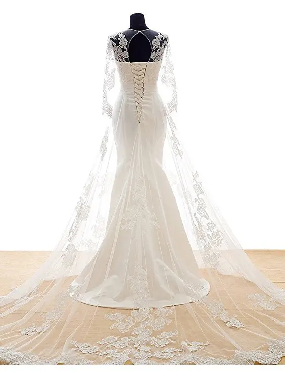 Простые элегантные белые кружева русалка свадебное платье es 2019 Illsion аппликации