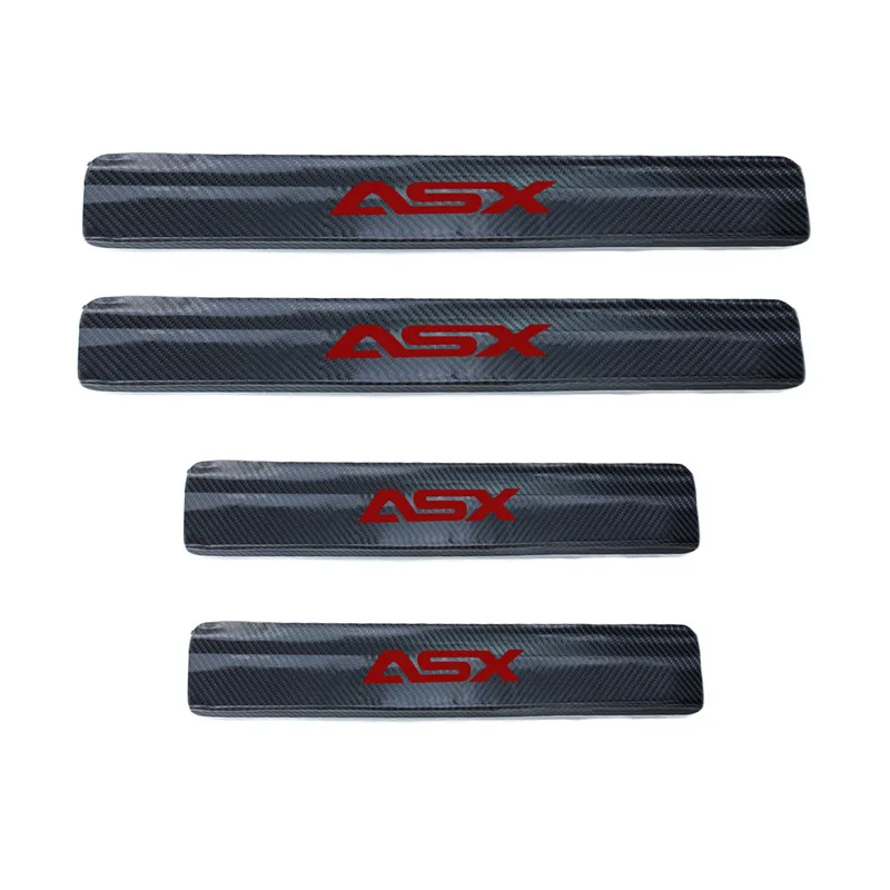 Для Mitsubishi ASX 2011 2012 2013 углеродное волокно RVR Накладка на порог защитная наклейка 4 шт. автомобиль-Стайлинг - Название цвета: red