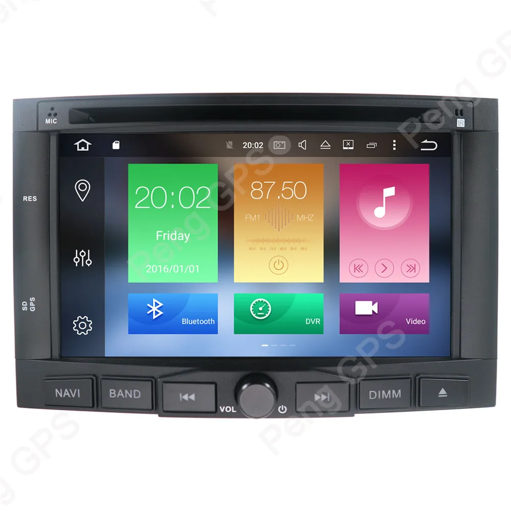 Автомагнитола 2 Din с восьмиядерным процессором DVD плеером и GPS навигацией для Peugeot
