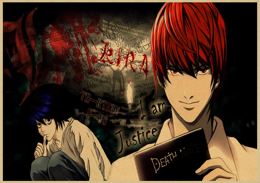 Death Note A стиль японский мультфильм комикс плакат крафт настенная бумажная наклейка Бар Кафе декоративный Paintin - Color: Pink