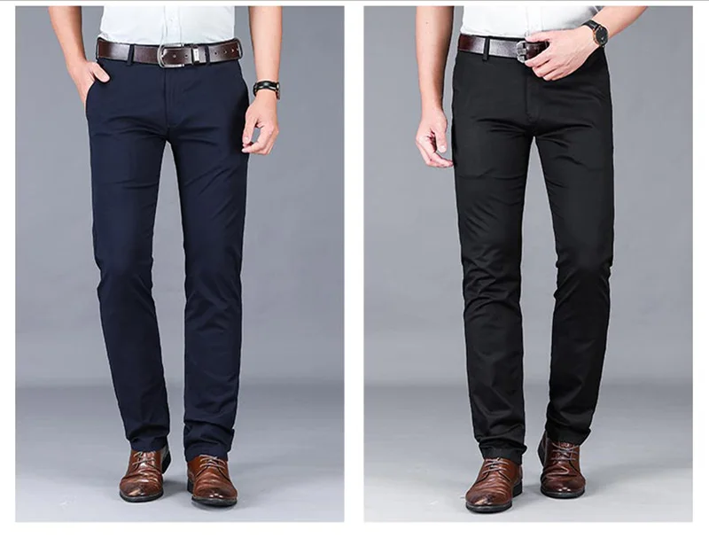 Pantalon Homme, мужские брюки, мужские классические деловые брюки, мешковатые, белые, черные, повседневные мужские рабочие брюки, большие размеры, высокое качество, тонкие