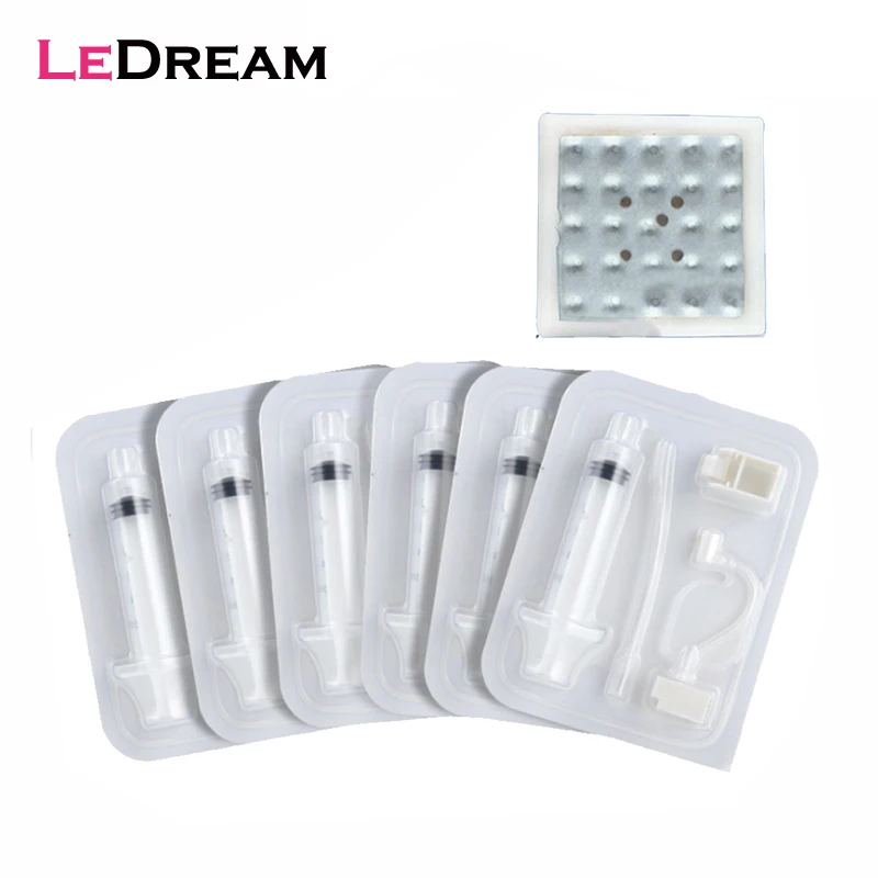 50PCS Water Light Photon 25D Vanadium Titanium Crystal Injection Syringe Needle-free Tubing For Aesthetic Facial Restoration Gun