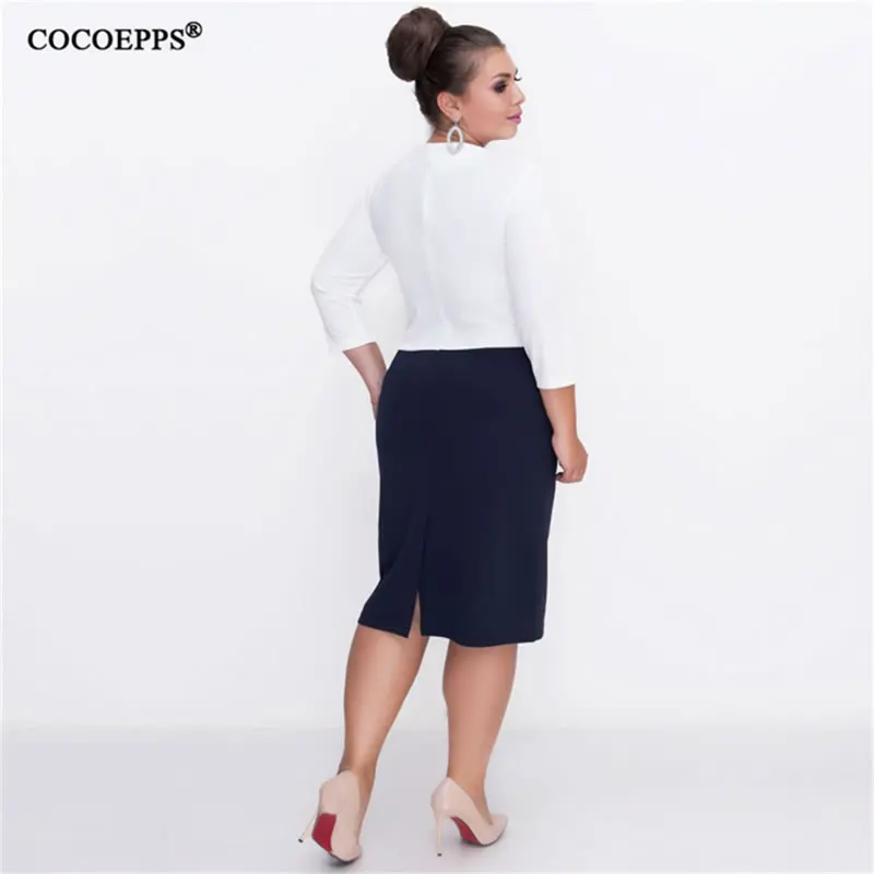 

5XL 6XL 2019 Autumn Big Size Women Dress Plus Size Winter Female Lace Patchwork Dress Casual Bodycon Elegant Party Office Dress