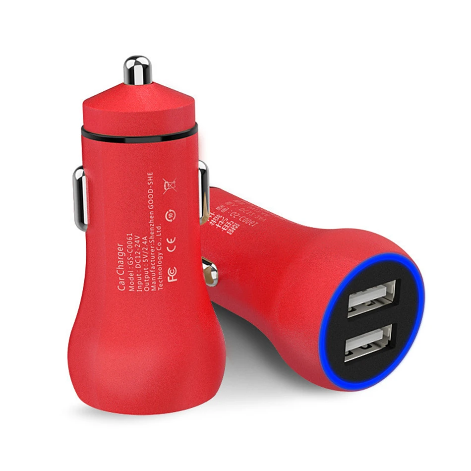 Автомобильное USB быстрое зарядное устройство для мобильного телефона двойной