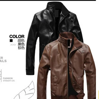 Promotion Leather Jacket Men Coat New Design Black Brown PU Motorcycle M L XL 2XL 3XL Big Size Jackets For | Мужская одежда