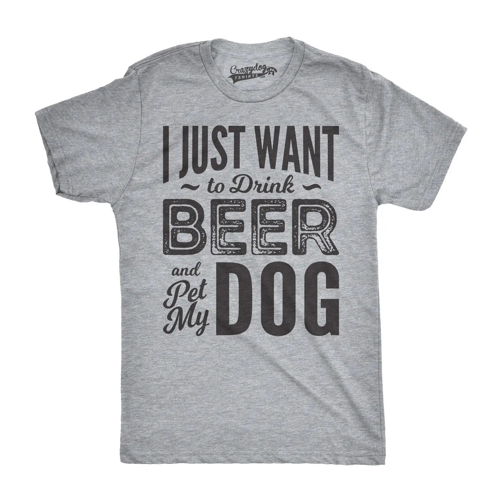 Мужская забавная футболка с надписью I Just Want To Drink Beer and Pet My Dog удобная для