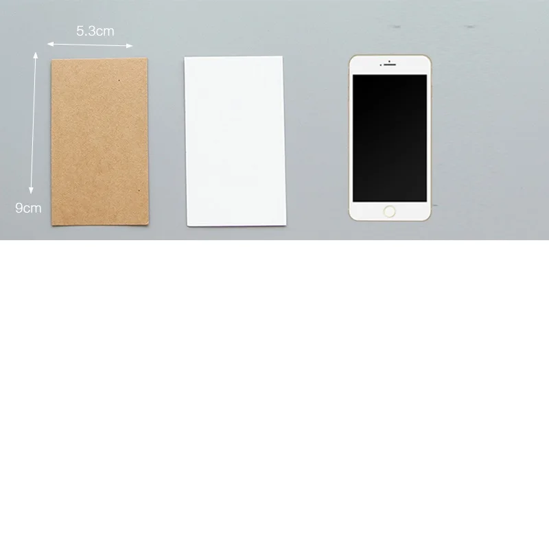 100 шт./лот крафт бумага для записей белая и коричневая мини карта Гостевая книга