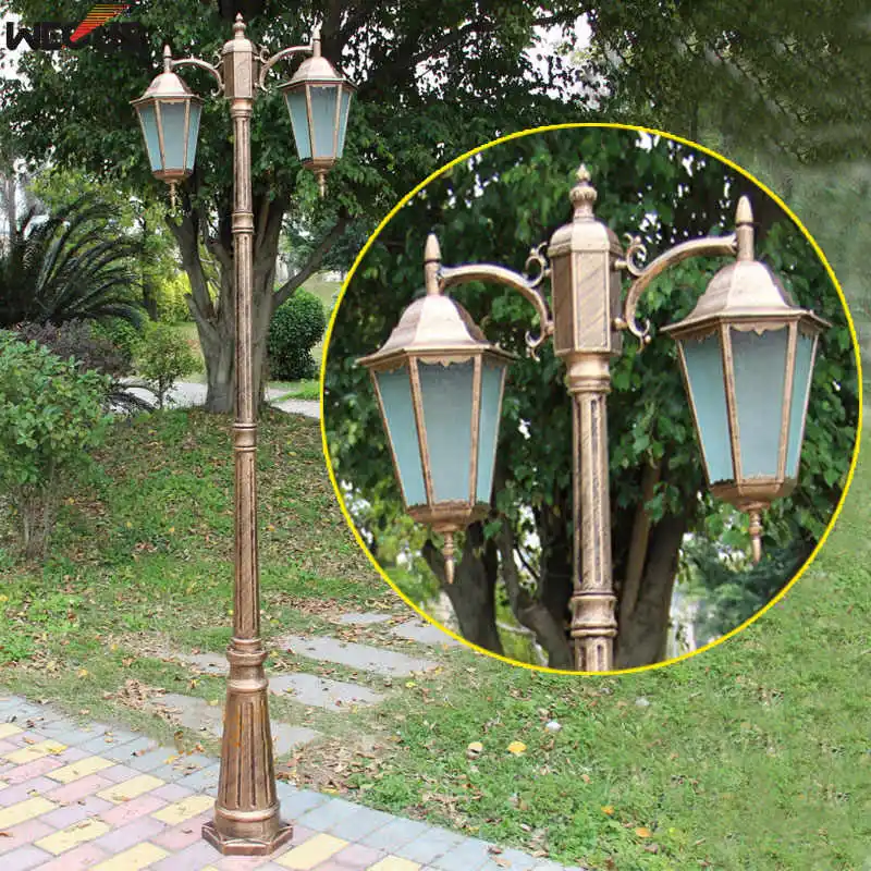 (H≈2.5M) European Thickened Lamp Pole Two Die-Cast Aluminum Garden Lights Outdoor Garden Road Lighting Lighting