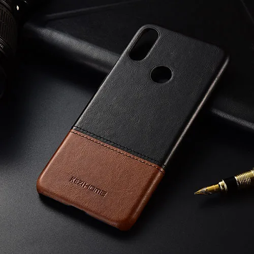 Роскошный ультра-тонкий чехол из натуральной кожи s для Xiaomi Redmi Note 7, жесткая задняя крышка для телефона, чехол для Redmi Note 7 - Цвет: Черный
