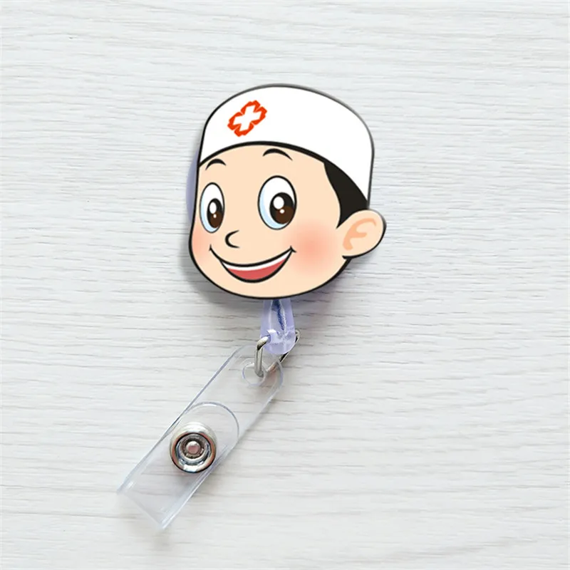 1 шт. милый мультфильм мини раскладной держатель для бейджа медсестры ремешки