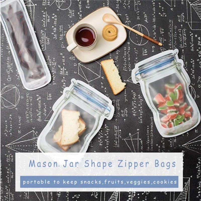 Креативная масонская бутылка Ziplock сумка Портативная герметичная прозрачная сумка для хранения еды закуска влаги сумка для хранения на кухне A10924