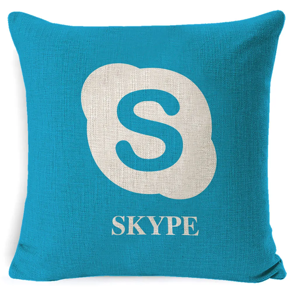 Fokusent Facebook Wechat Skype Viber диванная Подушка Чехол Tango Youtube Snapchat Instagram чехол для подушки