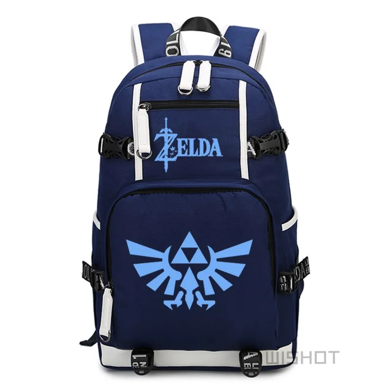 WISHOT The Legend of Zelda: Дыхание Дикого ссылка рюкзак Многофункциональный USB зарядки световой мешок - Цвет: Blue6