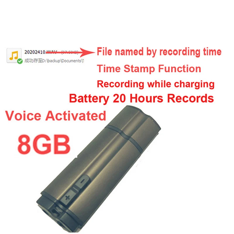 S6 8GB штамп времени + Голосовая активация имя файла по записи 20H рабочий аудио