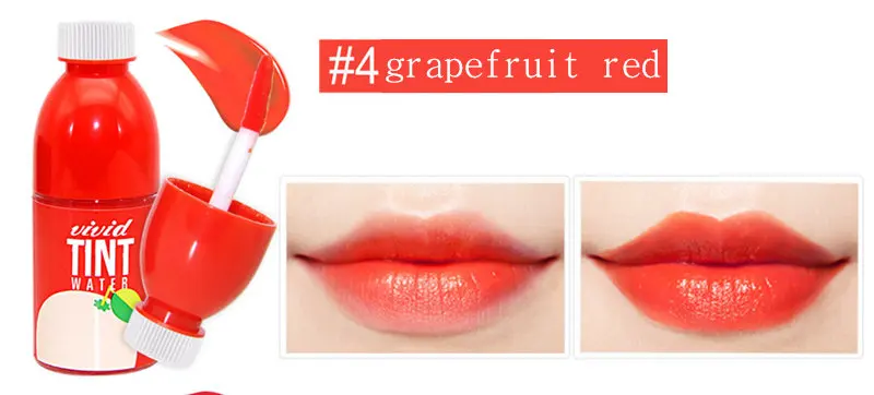 04 grapefruit red NOVO Яркий оттенок для губ вода фруктовый окраска губ блеск для губ антипригарная чашка жидкая помада 24H длительный срок - Цвет: 04 grapefruit red